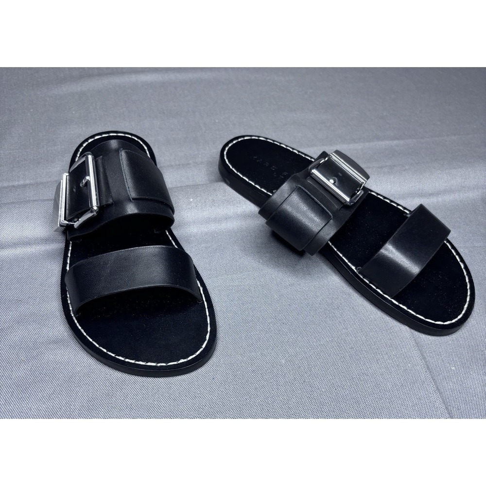 Marc Fisher LTD Mihallyn Buckle Slide Sandals Black Size 6M NIB